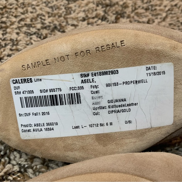 - 💛 RARE Suede Diane von Furstenberg Flats Sample Shoes - Picture 6 of 13